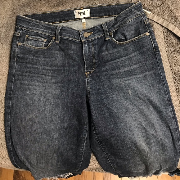 Paige Verdugo Crop Distressed Jeans, Sz 31 - Picture 5 of 8